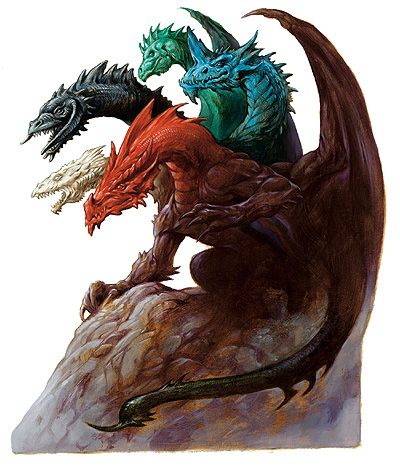 Tiamat - The Forgotten Realms Wiki - Books, races, classes, and more Tiamat Dragon, Chromatic Dragon, Female Monster, Dragon's Lair, Cool Dragons, Forgotten Realms, Legendary Creature, Dragon Pictures, Dragon Artwork