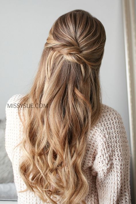 Medium Long Formal Hairstyles, Easy Formal Down Hairstyles, Twisted Bridesmaid Hair, Semi Formal Long Hairstyles, Professional Hair Styles For Long Hair, Medium Length Semi Formal Hairstyles, Long Hair Wavy Hairstyles, Professional Hairstyles For Work Long, Bridesmaid Hairstyles Thick Hair