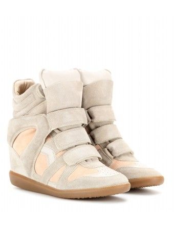 Wedge-Sneakers Bekett Aus Veloursleder ◊ Isabel Marant ♦ mytheresa Women High Top Sneakers, Isabel Marant Sneakers, Velcro Shoes, Shoe Inspo, Sneakers Grey, Wedge Sneakers, Suede Wedges, Dream Shoes, Sandals For Sale