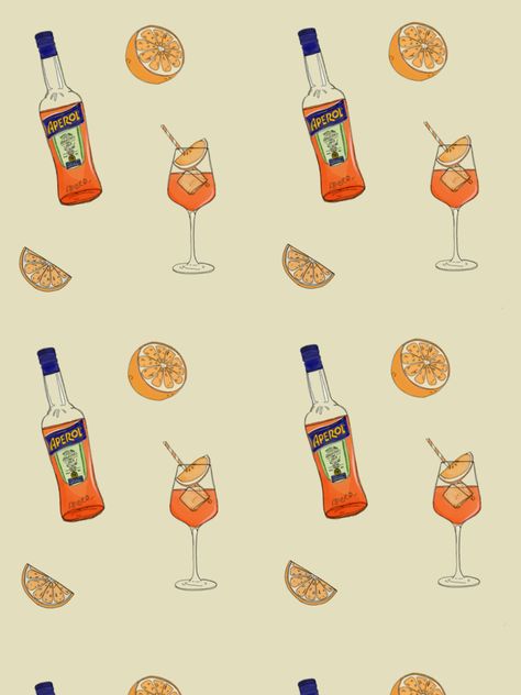 #aperolspritz #patternmaking #graphicdesign #procreate #artist Aperol Spritz Tattoo Fine Line, Aperol Spritz Graphic, Aperol Spritz Wallpaper, Aperol Spritz Illustration, Aperol Spritz Tattoo, Aperol Print, Aperol Spritz Aesthetic, Birthday Background Wallpaper, Procreate Artist