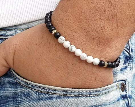 Bracelets Simple, Mens Bracelet Black, Boys Bracelets, Mens Beaded Necklaces, Mens Bracelets, Mens Bracelet Silver, Bracelet Mens, Men Bracelet, Mens Gold Bracelets