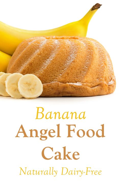 Banana Angel Food Cake Recipe (Nut-Free & Dairy-Free) Angel Food Cake Flavors, Banana Angel Food Cake, Vegan Angel Food Cake, Recipes With Bananas, Angel Food Cake Recipes, Angel Food Cake Mix, Devotion Nutrition, Freezer Desserts, Oreo Dirt