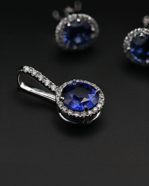 Blue Sapphire Pendant to match the earrings. Creating a matching set. #diamonds #gold #jewellery #jewelry #sapphire #craftsmanship #3dtech #jewelrydesigner #fyp Jewelry Sapphire, Blue Sapphire Pendant, Sapphire Pendant, March 7, Gold Jewellery, Matching Sets, Blue Sapphire, Sapphire, Jewelry Design