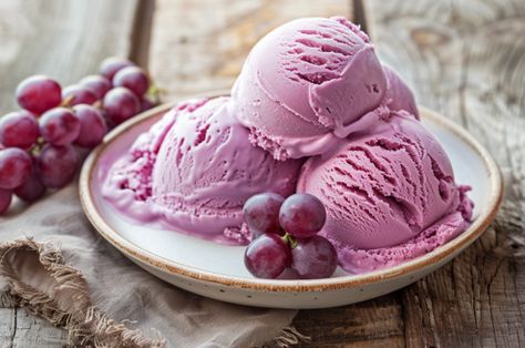 Classic Concord Grape Ice Cream Grape Sorbet, Ghost Food, Grape Dessert, Grape Ice Cream, Spring Garlic, Family Dessert Recipes, Concord Grapes, Homemade Tofu, Momofuku Milk Bar