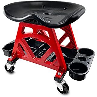 Amazon.com: Torin TR6300 Red Rolling Creeper Garage/Shop Seat: Padded Mechanic Stool with Tool Tray : Automotive Garage Stool, Workshop Stool, Garage Diy, Shop Stool, Hobbit Hole, Auto Repair Shop, Swivel Casters, Tray Organization, Garage Shop