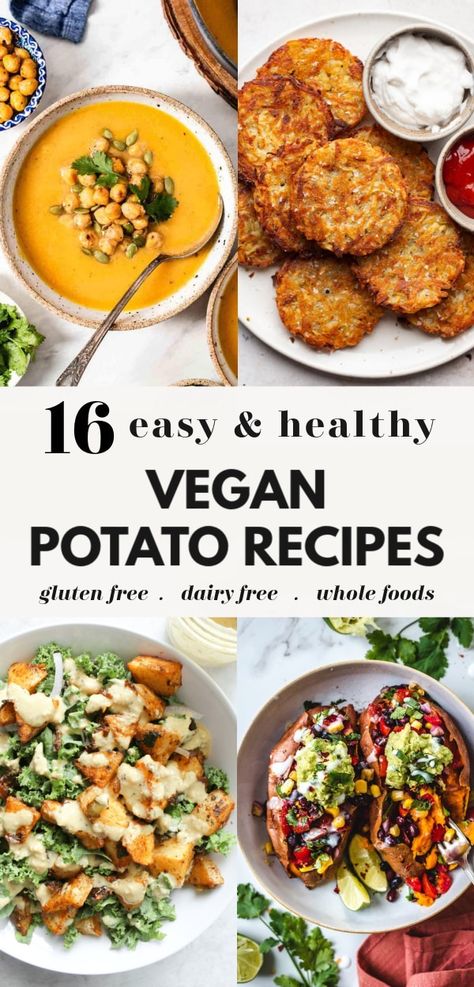 Vegan Potato Meals Dinners, Potato Dinners Healthy, Vegan Dinner Potato Recipes, Potato Meals Vegetarian, Healthy Recipe With Potatoes, Vegan Recipe With Potatoes, Vegetarian Potato Dishes, Potato Side Dishes Dairy Free, Potato Plant Based Recipes