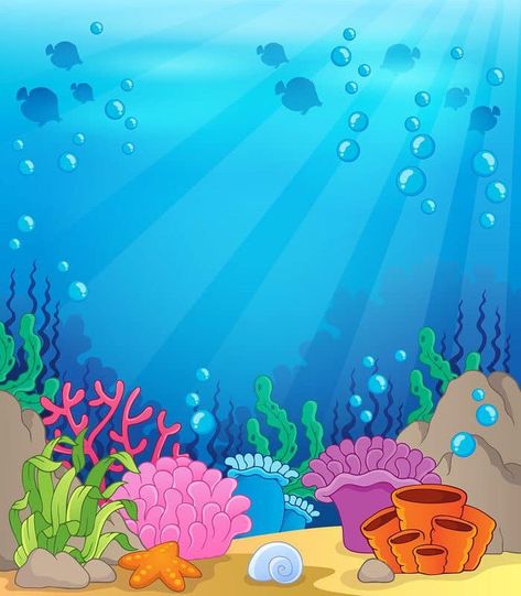 Under The Sea Background, Cartoon Sea Animals, Shark Themed Birthday Party, Underwater Scene, Shark Themed, Kids Background, Shark Party, Theme Background, Shark Birthday