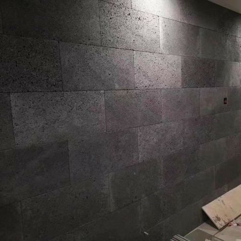 Basalt Wall, Black Stone Tile, Basalt Tile, Office Fitout, Gym Showers, Stone Tile Flooring, Basalt Stone, Concrete Stone, Ideas Casa