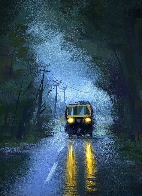 Monsoon, Vijay Moparthi on ArtStation at https://www.artstation.com/artwork/OoDx5e Monsoon Drawings, Monsoon Illustration, Monsoon Painting, Morning Illustration, Painter Photography, Scenery Drawing, Indian Illustration, Painting References, Reflection Art