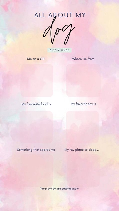 Story template #instagram #template #templatedesign #templatesinstagram #dog #dogtemplate #doglovers  #gifchallenge Dog Template, Instagram Dogs, Challenge Me, Story Template, I Am Scared, Instagram Story Template, All About Me!, Instagram Story Ideas, Social Media Manager