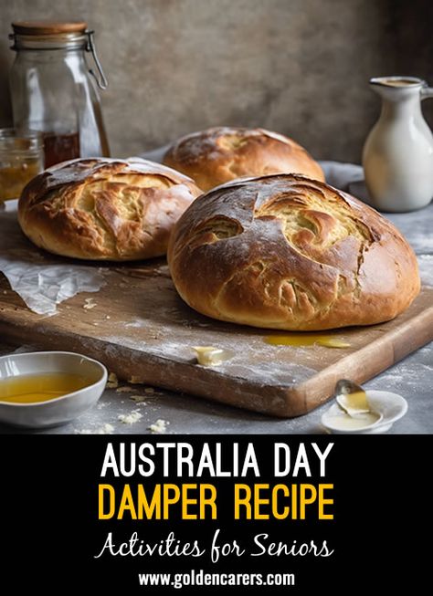 Australia Day Damper Recipe: Damper is so easy to make - all you need is a hot oven and some very basic ingredients! Here is a recipe well worth trying! Damper Recipe Australia, Damper Recipe, Australia Food, Campfire Food, Campfire Cooking, Australia Day, Bread Machine, Bread Recipes, All You Need Is