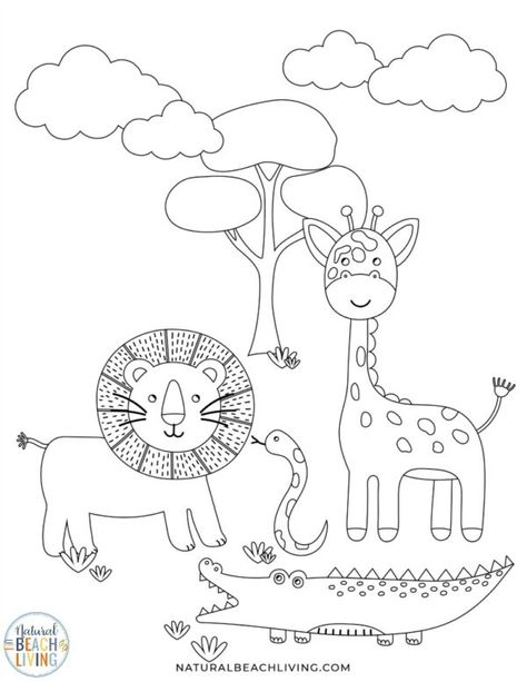 Wild Animals Printables for Preschool and Kindergarten - Natural Beach Living Wild Animals Colouring Worksheet, Preschool Wild Animals, Wild Animals Kindergarten, Wild Animals Activities Preschool, Wild Animals Preschool, Wild Animals Worksheets For Kids, Wild Animals Preschool Activities, Junior English, Preschool Zoo Theme