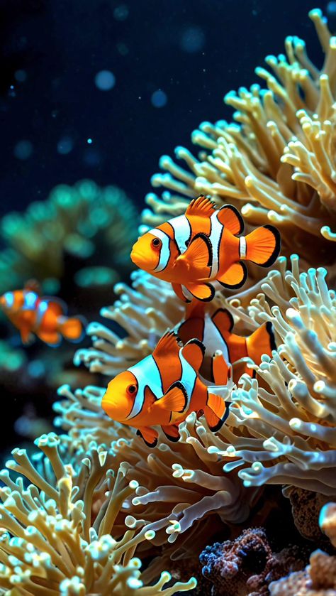 Sea Creatures Photos, Sea Animals References, Clown Fish Photography, Ocean Fish Photography, Ocean Creatures Photography, Pretty Fish Ocean, Poisson Aesthetic, Pretty Sea Creatures, Clownfish Photography