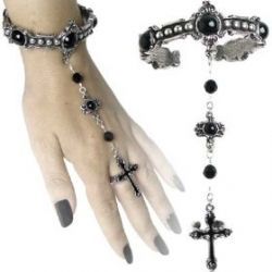 Gothic Bracelet, Alchemy Gothic, Goth Jewelry, Rosary Bracelet, Dope Jewelry, Estilo Punk, Funky Jewelry, Cross Bracelet, Grunge Style