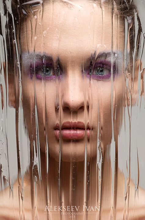 Alekseev Ivan Photography #face #water #drops #glass #window Glass Photography, Behind The Glass, Experimental Photography, Water Ripples, Water Photography, Underwater Photography, The Glass, Product Photography, Beauty Photography