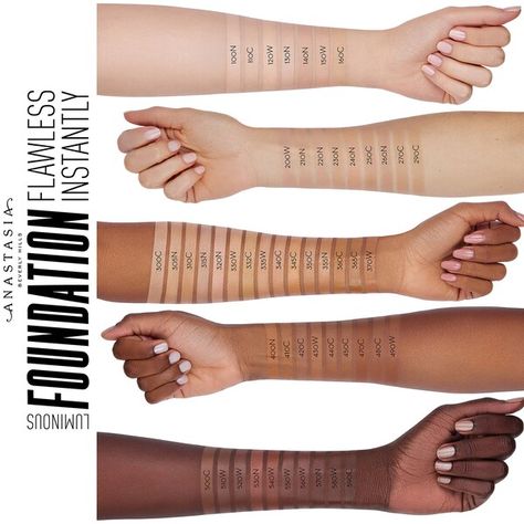 Luminous Foundation - Anastasia Beverly Hills | Sephora Anastasia Foundation, Anastasia Beverly Hills Foundation, Foundation Swatches, Luminous Foundation, Anastasia Beverly Hills Brow, Foundation Shades, Eye Primer, Luxury Skincare, Anastasia Beverly Hills