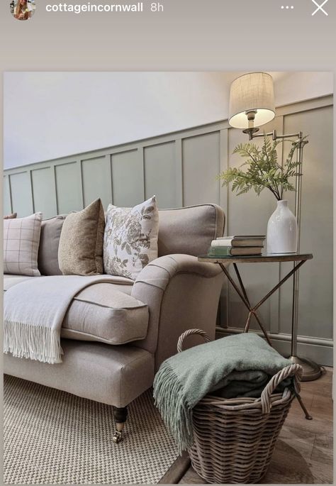 Behind Sofa, Living Room Panelling, Bold Living Room, New House Living Room, Farmhouse Living Room Furniture, Lovely Sunday, Cosy Living, Cottage Living Rooms, Cosy Living Room