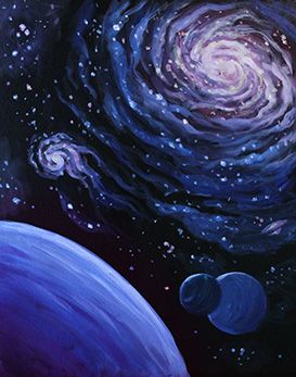 Cosmos - Easy Cosmos Painting Galaxies, Space Drawings Color, Paintings Of Space, Space Painting Easy, Painting Of Space, Space Painting Ideas, Cosmos Painting, Lake Restaurant, Galaxy Painting Acrylic