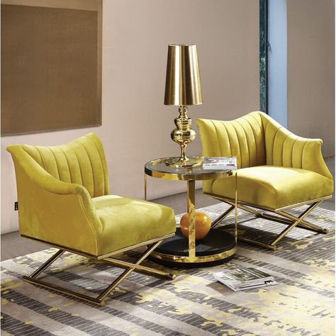 Exclusive Lifestyle, Yellow Chairs, Chairs Living Room, Room Sofa Design, Interior Design Per La Casa, Lounge Chairs Living Room, Luxury Chairs, Relaxing Chair, Living Room Sofa Design