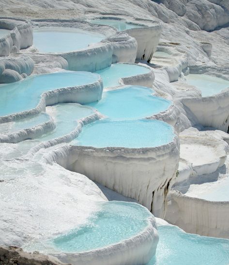 Pamukkale and Hierapolis - see the Cotton Castle without the crowd Turkish Travel, Itinerary Ideas, Natural Pool, Turkey Travel, Travel Inspo, Pretty Places, Travel Aesthetic, Hot Springs, Dream Vacations