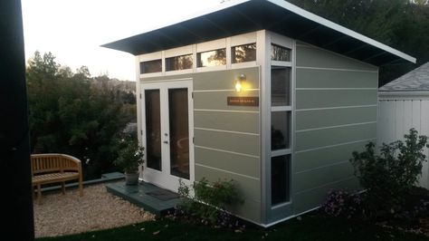 Diy Shed Kits, Office Shed, Tuff Shed, Shed Office, Build Your Own Shed, Modern Shed, Studio Shed, Mini Movie, Pub Sheds