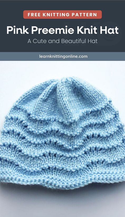 This Pink Preemie Baby Hat is the perfect way to keep your little one warm. This hat is made with soft and absorbent cotton yarn and is perfect for premature babies. Plus, it makes a great gift for any new parent.| More free knitting patterns and tutorials at learnknittingonline.com Premmie Knitting Patterns Free, Preemie Hats Knit Free Pattern, Premature Baby Knitting Patterns Free, Preemie Knitting Patterns Free, Prem Baby Knitting Patterns Free, Premature Baby Knitting Patterns, Baby Hat Free Knitting Pattern, Preemie Patterns, Diy Babyshower