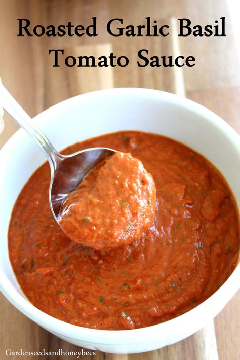 Roasted Garlic Basil Tomato Sauce - Garden Seeds and Honey Bees Roasted Garlic Tomato Sauce Canning, Garlic Basil Spaghetti Sauce, The Best Tomato Sauce, Roasted Garden Tomato Sauce, Raos Tomato Basil Sauce, Roasted Tomato Basil Sauce, Fresh Tomato Basil Sauce, Toasted Tomato Sauce, Roasted Garlic Marinara Sauce