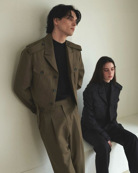 SYNQIA FW24 Campaign “The Second First Trip” Look number3 Utility Pocket Tailored Jacket With Pocket Detailed Gurkha Trousers Hands In Jacket Pockets Pose, Hands In Pockets Pose, Hands In Pocket, Male References, Hands In Pockets, Movie Screenshots, Cool Poses, Tailored Jacket, Art References