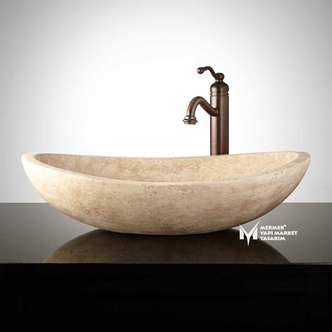 Bathrooms Sinks, Cheap Rustic Decor, Stone Vessel Sinks, Sinks Bathroom, Zen Bathroom, Lavatory Sink, Downstairs Toilet, Fireplace Remodel, Sanitary Ware