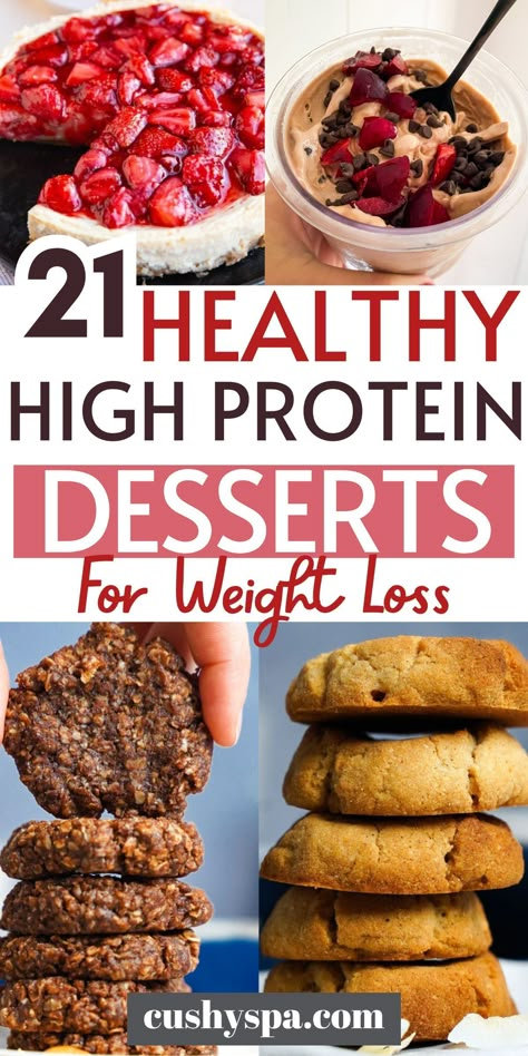 Indulge in our collection of high protein dessert inspiration! Indulge in easy dessert ideas that double as healthy dessert recipes, offering a delicious way to incorporate high protein foods into your treats. Fit Sweets Healthy Snacks, High Protein High Fiber Dessert, Delicious Healthy Dessert Recipes, High Protein Quick Dessert, Protein Dessert Ideas, Quick Healthy Sweets, High Protein Low Calorie Treats, Hi Protein Low Carb Desserts, Protein Desserts Recipes