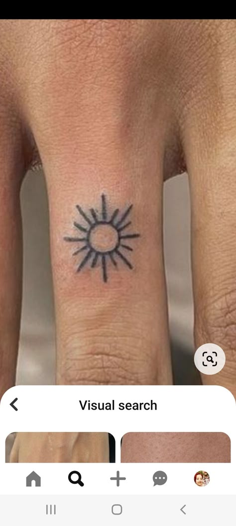 Sunshine Finger Tattoo, Sun Tattoo On Finger, Finger Tattoos Sun, Sun Tattoo On Hand, Sun Tattoo Finger, Sun Hand Tattoo, Sun Finger Tattoo, Mj Tattoo, 2024 Manifesting