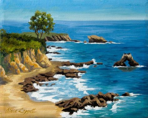 Beginner Painting on Canvas Techniques for Just $90 Beginner Painting On Canvas, Easy Canvas Painting, Ocean Painting, Beach Painting, Beginner Painting, Paintings Art Prints, Painting Art Projects, Seascape Paintings, Paintings & Prints