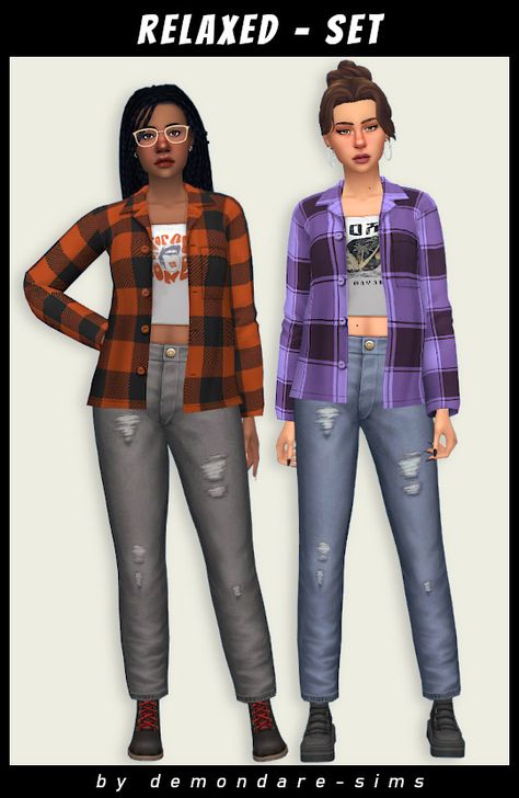 Boey's CC finds! on Tumblr Sims 4 Plaid Cc, Sims 4 Flannel Accessory, Sims 4 Flannel Cc, Sims 4 Cc Flannel, Sims 4 Flannel, Sims 4 Hair Male, Sugar Dress, Caterpillar Boots, Hair Male