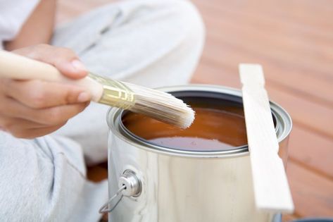 When choosing a tung oil finish versus a polyurethane one, consider both the nature of and intended use for the piece. Polyurethane offers superior waterproofing and is best for high traffic areas. Tung oil creates a more natural finish and showcases details in and the grain of the wood much better. Wood Pencil Holder, Wood Refinishing, Tung Oil Finish, Outdoor Woodworking Projects, Staining Deck, Cool Wood Projects, Paint Thinner, Tung Oil, Deck Ideas