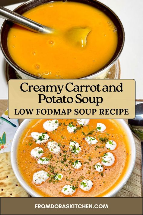 Warm up with a wonderful Low FODMAP Phase 1 recipe that’s comforting, healthy, and full of flavor! This dish is perfect for anyone looking for a low FODMAP soup easy to prepare, making it a go-to for busy days. As one of the best low FODMAP phase 1 recipes, it’s also a great option for those sticking to low FODMAP low calorie recipes without sacrificing taste. Try this satisfying soup today, and don’t forget to save it for later! Diverticulos Soup Recipes, Fodmap Soup Recipes, Low Fodmap Soup Recipes, Low Fodmap Soup, Dietician Recipes, Fodmap Soup, Carrot Potato Soup, Fodmap Recipes Dinner, Low Fodmap Recipes Dinner