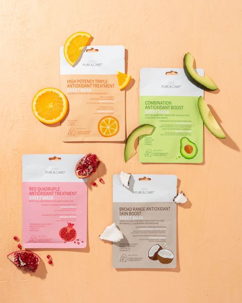 Indulge in a spa-like experience at home with our antioxidant-rich sheet masks! 🌿✨ Packed with powerful ingredients to protect, hydrate, and rejuvenate your skin, these masks are your secret to a glowing, healthy complexion. Treat yourself today! #SheetMasks #Antioxidants #SkincareEssentials #GlowingSkin Skincare Routine For Beginners, Rubus Idaeus, Avocado Fruit, Packaging Idea, Pomegranate Fruit, Raspberry Seeds, Mask Pack, Mask Sheet, Sheet Masks