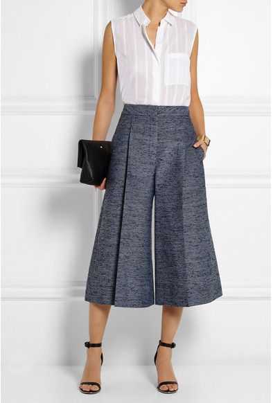 Pattern Reviews> Butterick> 6178 (Misses' Culottes) Culottes Outfit, Áo Blu, Tabitha Simmons, Mode Casual, Baggy Pants, Work Attire, Office Outfits, Work Fashion, White Shirt