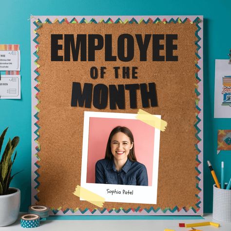 How to Decorate an Employee of the Month Board: 20 Ideas to Showcase Your Top Performers 8 Employee Of The Month Design, Employee Of The Month Board, Month Design, Birthday Boards, Employee Of The Month, Way To Go, How To Decorate, Birthday, Design