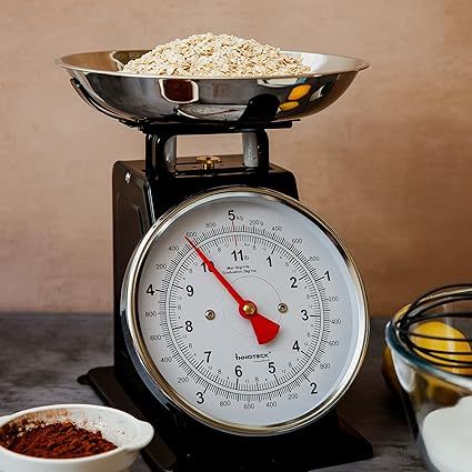 Measuring Ingredients, Kitchen Scales, Stainless Steel Bowl, Weighing Scale, Vintage Cookbooks, Kitchen Scale, Classic Food, Cooking Tools, Food Items