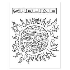 Color Book Pages, Sublime Tattoo, Sheet Drawing, Sun Outline, Lou Dog, Sublime Sun, Sublime Band, Japanese Garden Design, Sun Logo