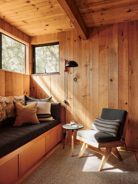 Sea Ranch California, Ranch Cabin, Cabin Renovation, Brick Hearth, Hidden Forest, Modernist House, Modernist Architects, Sea Ranch, Built In Seating