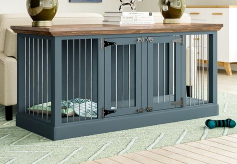 Corner Credenza, Decorative Dog Crates, Small Credenza, Metal Dog Kennel, Crate End Tables, Puppy Kennel, Dog Kennel Furniture, Dog Crate Furniture, Cutest Puppies