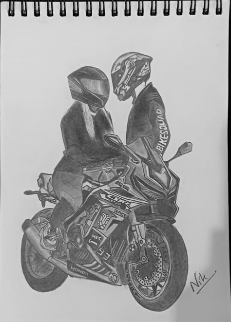 Sketch of a Biker couple in CBR 650 Bike Couple Drawing, Biker Drawing, Moto Drawing, Couples Sketch, Motorbike Drawing, Couples Drawing, Ride Drawing, Bike Painting, Cbr 650r