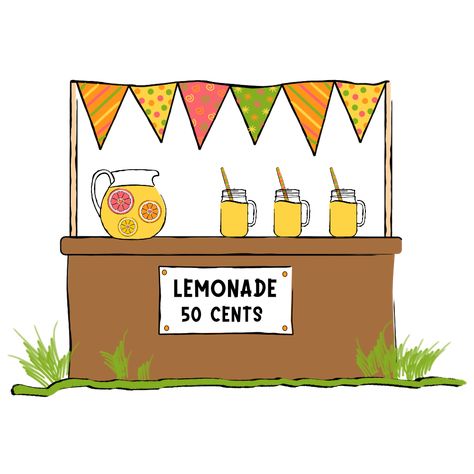 Did you ever have a lemonade stand as a kid? This digital illustration is available on apparel, home decor and other miscellaneous products! Lemonade Stand Drawing, Stand Illustration, Stand Drawing, Lemonade Stand Sign, Lemonade Party, Lemonade Stand, Coop, Drawing Ideas, Lemonade