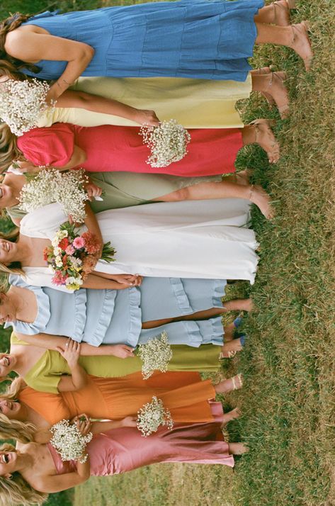 Summer Save The Date Ideas, Fun Bridesmaid Photos, Bridesmaids Color Palette, Wedding On Film, Wildflower Wedding Theme, Princesa Tiana, Summer Bridesmaid Dresses, 2025 Wedding, Ball Wedding