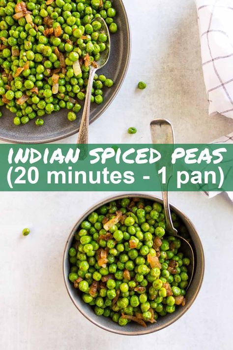 Indian Vegetable Side Dish, Peas Recipe Indian, Indian Vegetable Recipes, Indian Side Dishes, Chicken Easy, Crockpot Recipe, Vegan Side Dishes, Dinner Chicken, Chicken Crockpot