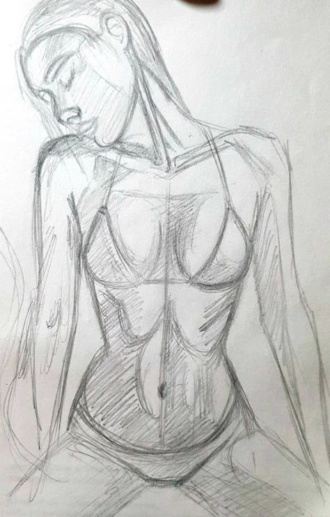 People Body Sketches, Womens Body Illustration, Women Body Sketch Art, Woman Drawing Body Sketches Poses, Sketches Of Girls Body Art, Pencil Art Drawings Woman, Drawings Woman Sketch, Drawings Of Bikinis, Women's Body Drawing