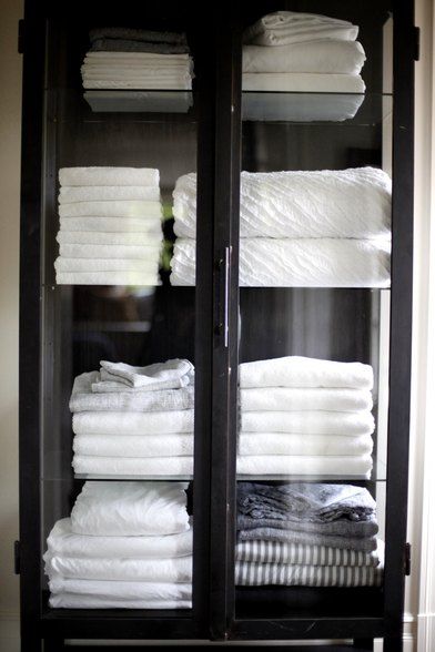 Overstuffed Linen Closet, Meet 8 Bathroom Towel Storage Ideas to Save the Day | Hunker Towel Storage Cabinet, Bathroom Towel Storage Cabinet, Modern Brownstone, Bathroom Towel Storage Ideas, Towel Storage Ideas, Bath Towel Storage, Bathroom Towel Storage, Smart Bathroom, Functional Home