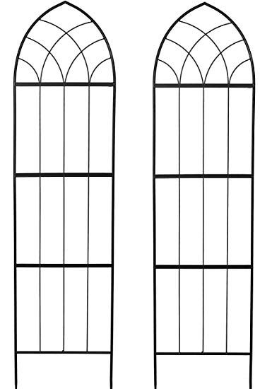 Ruddings Wood Set of 2 x 1.6m Gothic Black Garden Plant Support Trellises - Wall Mounted Climbing Plant Frame Trellis: AmazonSmile: Garden & Outdoors Climbing Plants Fence, Trellis Arch, Wall Climbing Plants, Privacy Trellis, Garden Dividers, Plant Frame, Garden Plant Supports, Garden Gates And Fencing, Iron Trellis