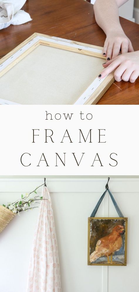 If you have canvas art that you want to frame, but don't want to pay hefty prices to have it done professionally, then this article is for you. Here, you will learn how to frame canvas art yourself, quickly and easily with an inexpensive DIY approach. In just a few simple steps, you can have your canvas art framed and looking beautiful in your home in no time. DIY floating frame tutorial. DIY canvas frame cheap and easy. How to DIY a wood floating frame for canvas. DIY photo canvas frame. Floating Frame For Canvas, Painting Frames Diy, Diy Photo Canvas, Canvas Art Easy, Frame Canvas Art, Frame For Canvas, Diy Canvas Frame, Framing Canvas Art, Diy Canvas Photo